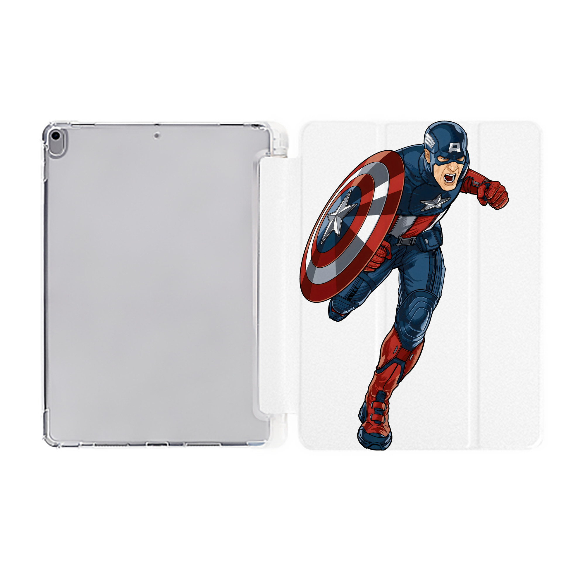 （画像用） アベンジャーズ The Avengers IPad ケース ペン収納付き 三つ折りスタンド PUレザー×シリコン 対応機種9.5/10.5/10.9インチ